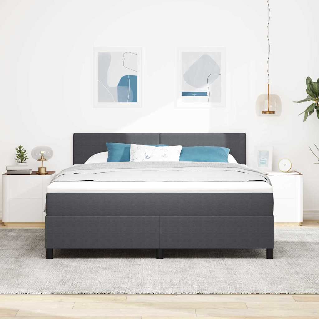 vidaXL Łóżko z sprężyną LED Ciemnoszary i biały 180 x 200 cm
