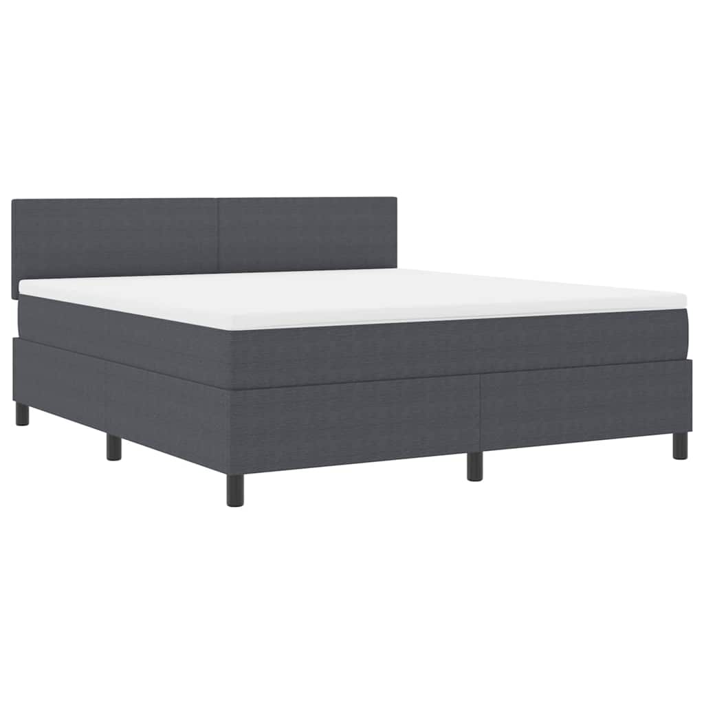 vidaXL Łóżko z sprężyną LED Ciemnoszary i biały 180 x 200 cm