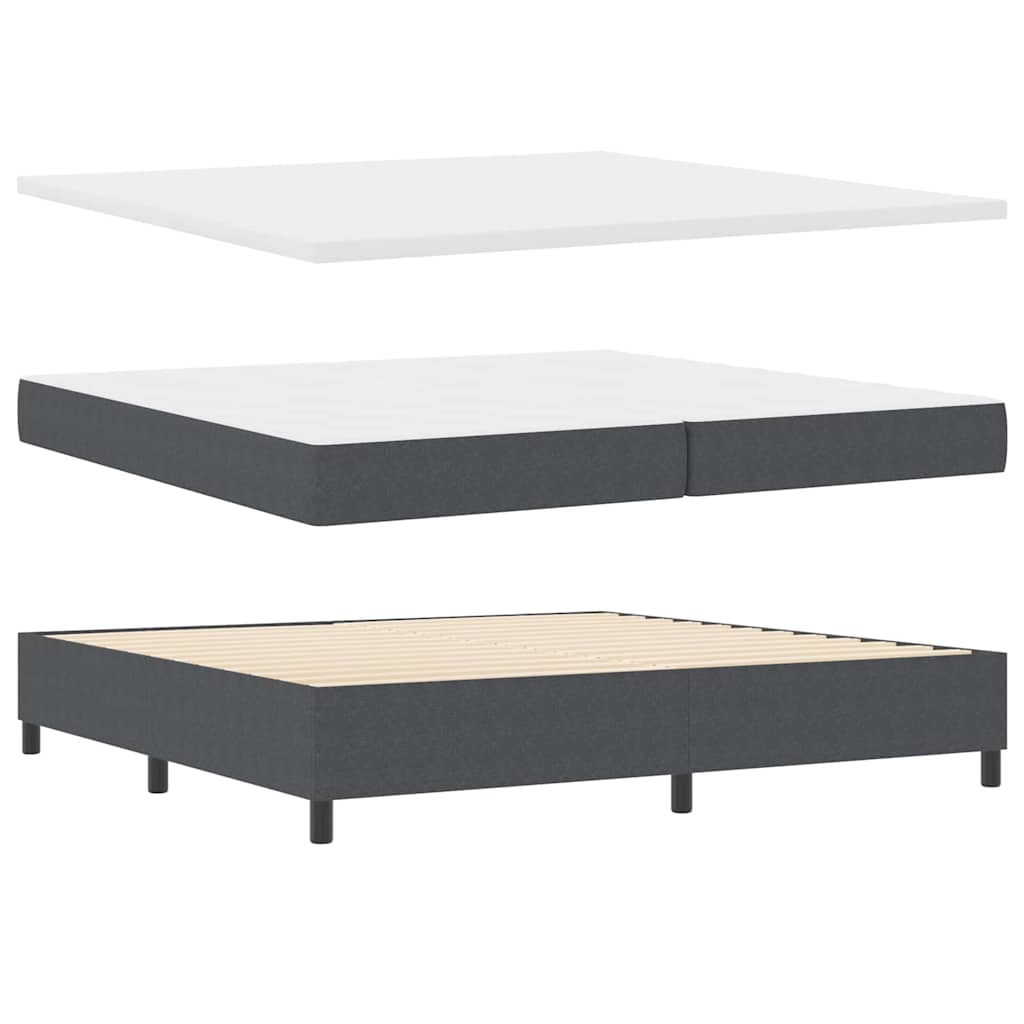 vidaXL Łóżko z sprężyną LED Ciemnoszary i biały 200 x 200 cm