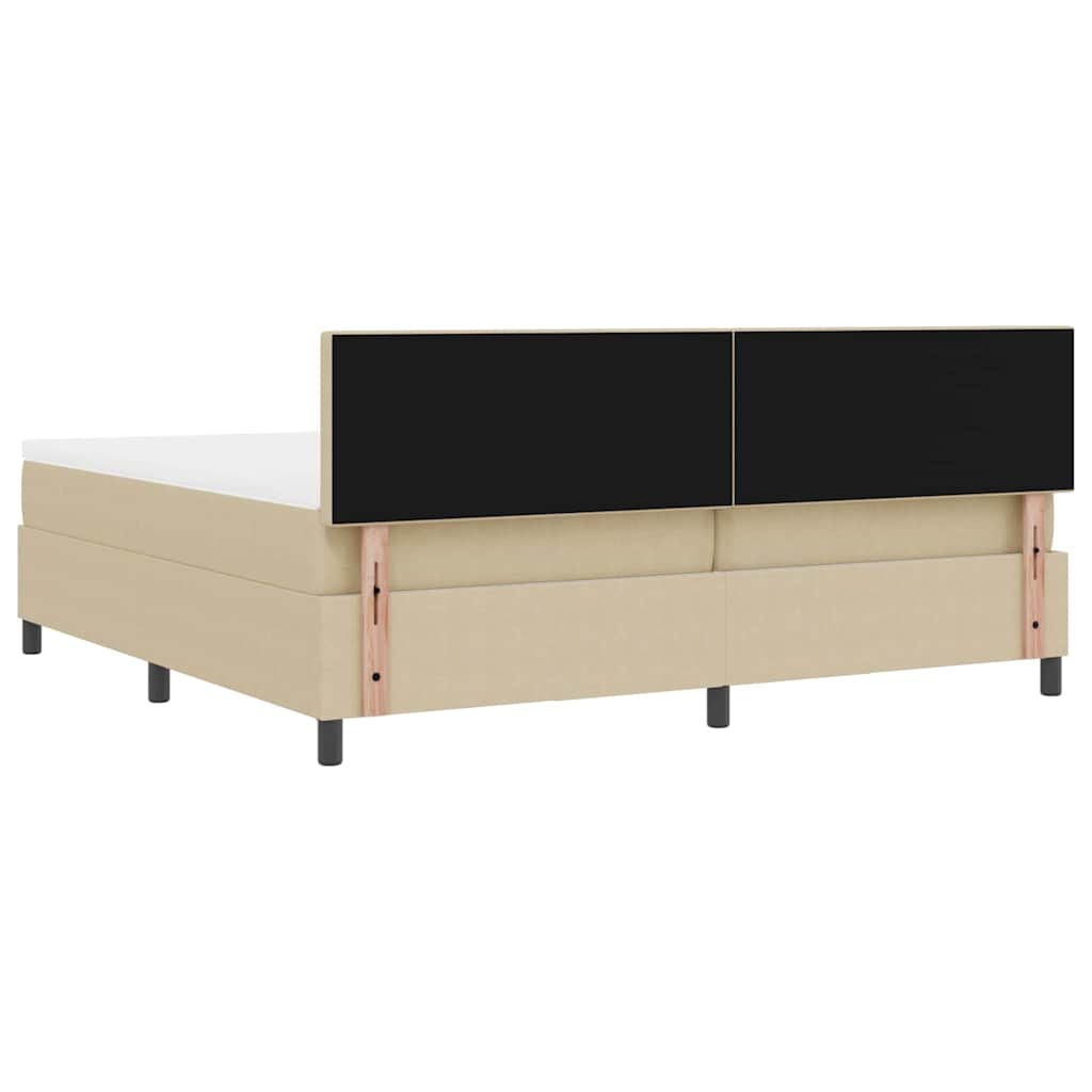 vidaXL Łóżko z sprężyną LED Jasnoszary i biały. 200 x 200 cm