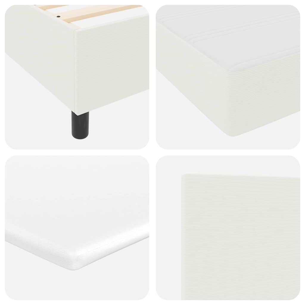 vidaXL Łóżko z sprężyną LED Z zagłówkiem Kremowy i Biały 80 x 200 cm
