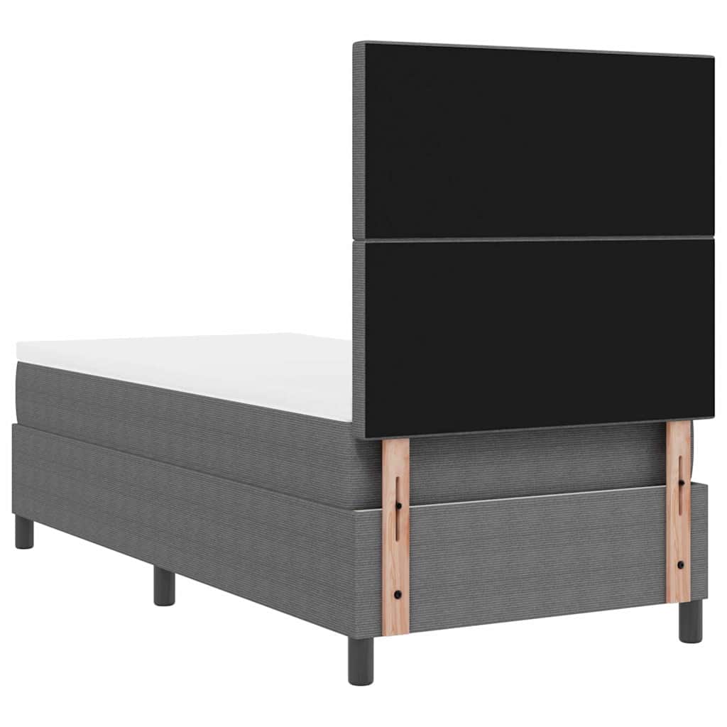 vidaXL Łóżko z sprężyną LED Jasnoszary i biały. 90 x 190 cm