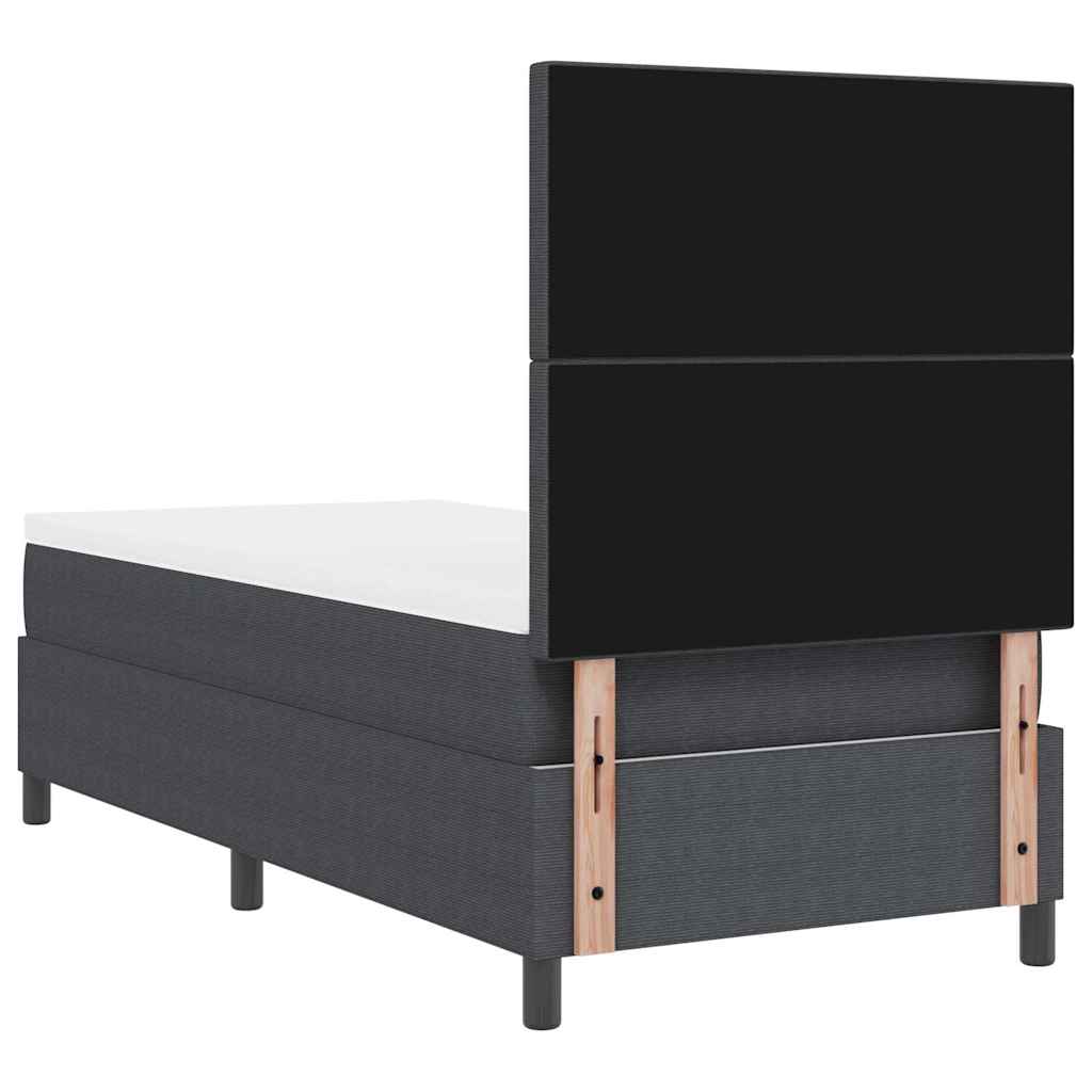 vidaXL Łóżko z sprężyną LED Ciemnoszary i biały 90 x 190 cm
