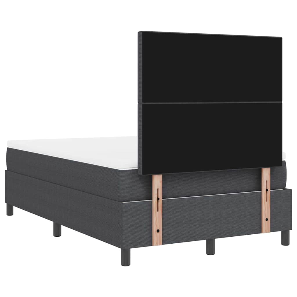 vidaXL Łóżko z sprężyną LED Ciemnoszary i biały 120 x 190 cm