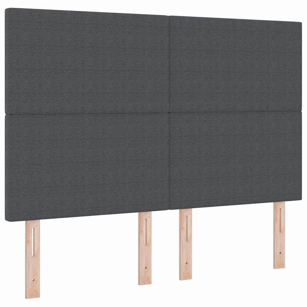vidaXL Łóżko z sprężyną LED Ciemnoszary i biały 140 x 200 cm