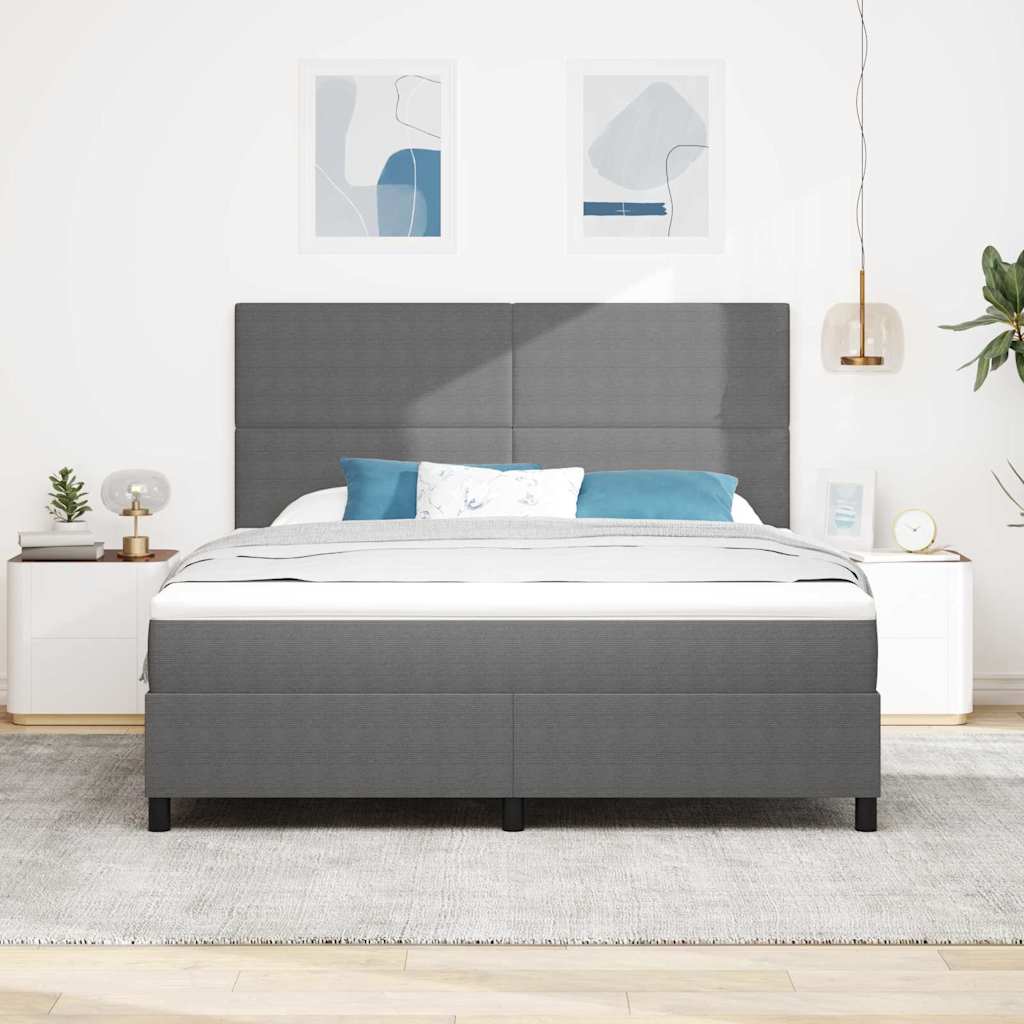 vidaXL Łóżko z sprężyną LED Jasnoszary i biały. 180 x 200 cm