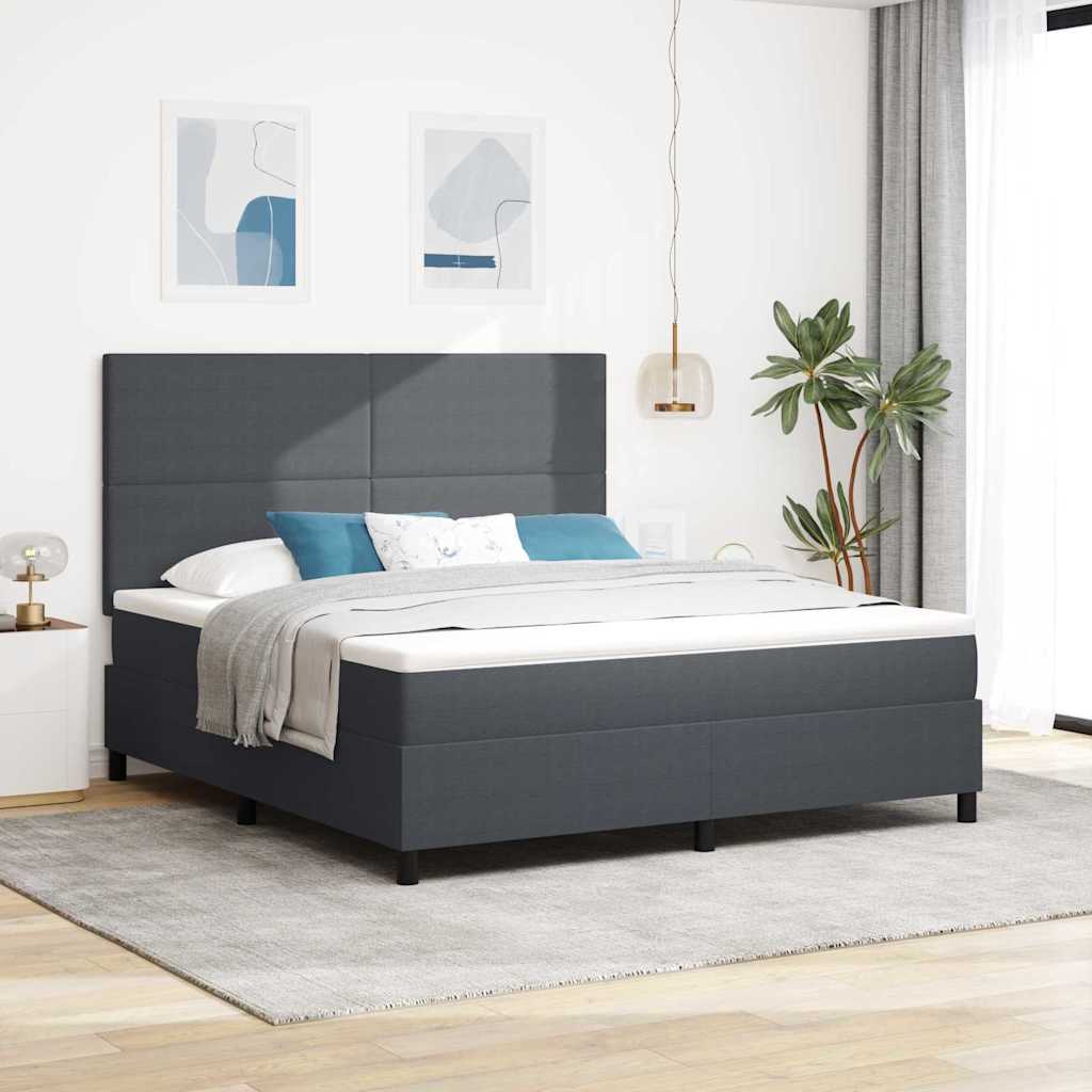 vidaXL Łóżko z sprężyną LED Ciemnoszary i biały 180 x 200 cm