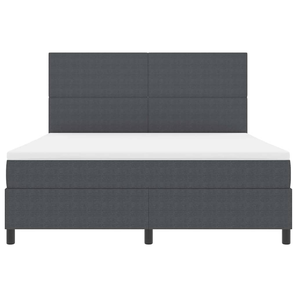 vidaXL Łóżko z sprężyną LED Ciemnoszary i biały 180 x 200 cm