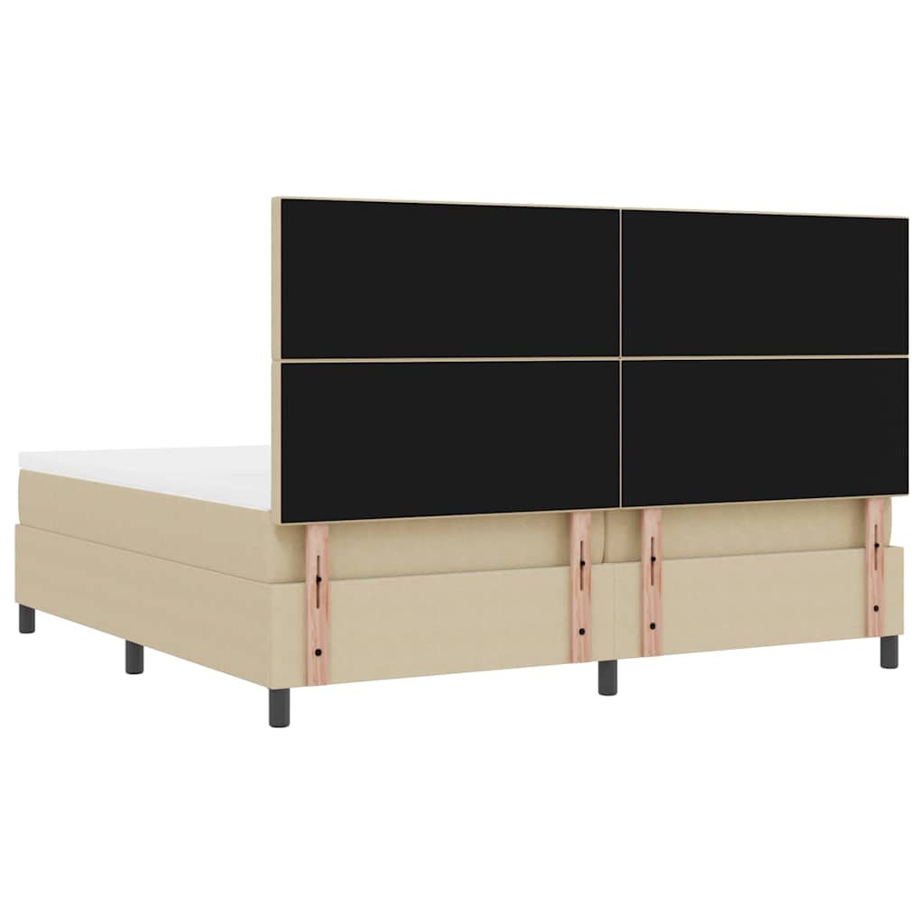 vidaXL Łóżko z sprężyną LED Jasnoszary i biały. 200 x 200 cm
