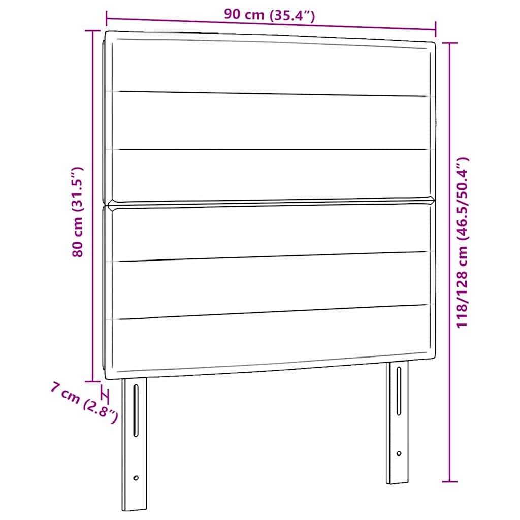 vidaXL Zagłówek Ciemnoszary tkanina