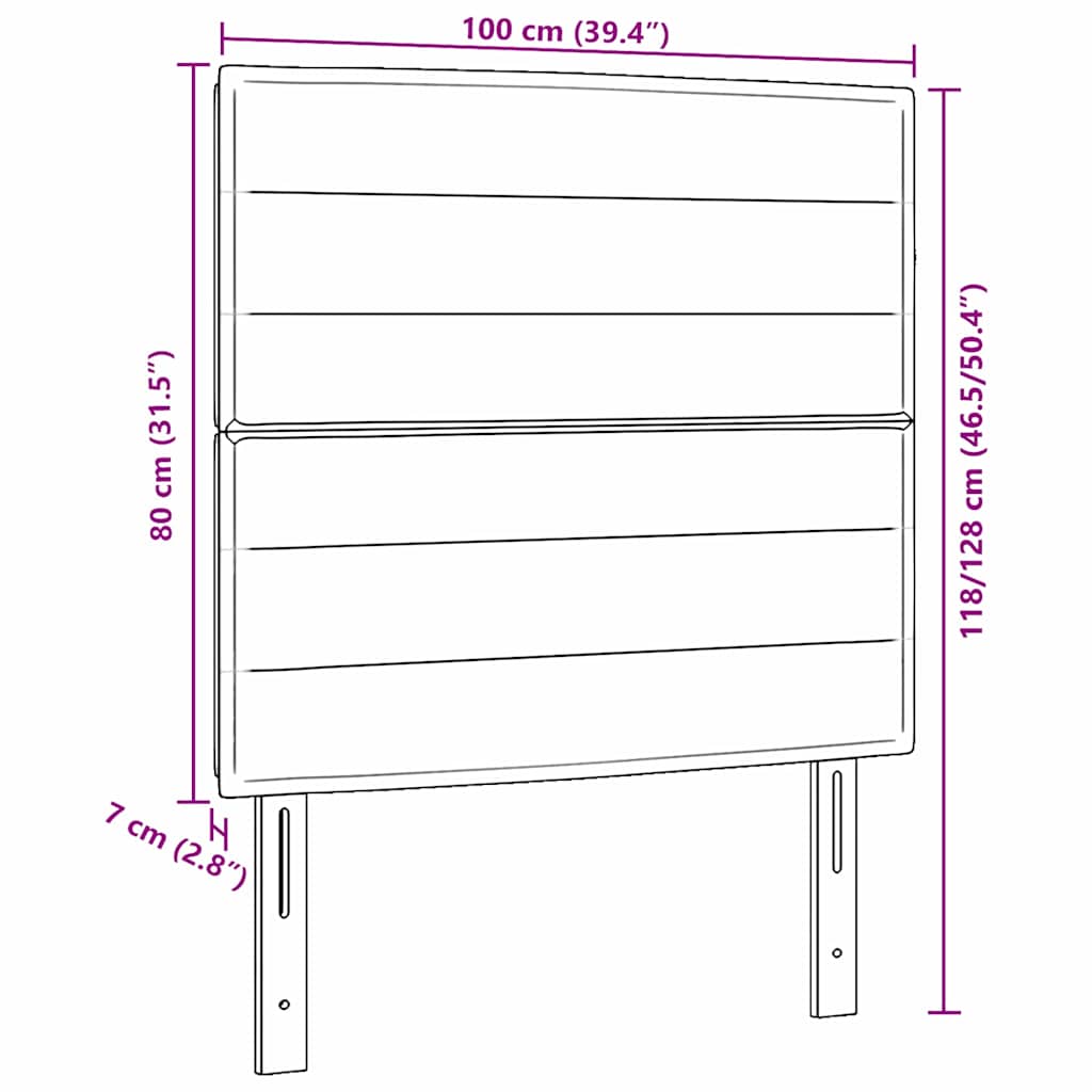 vidaXL Zagłówek Ciemnoszary 100 cm tkanina