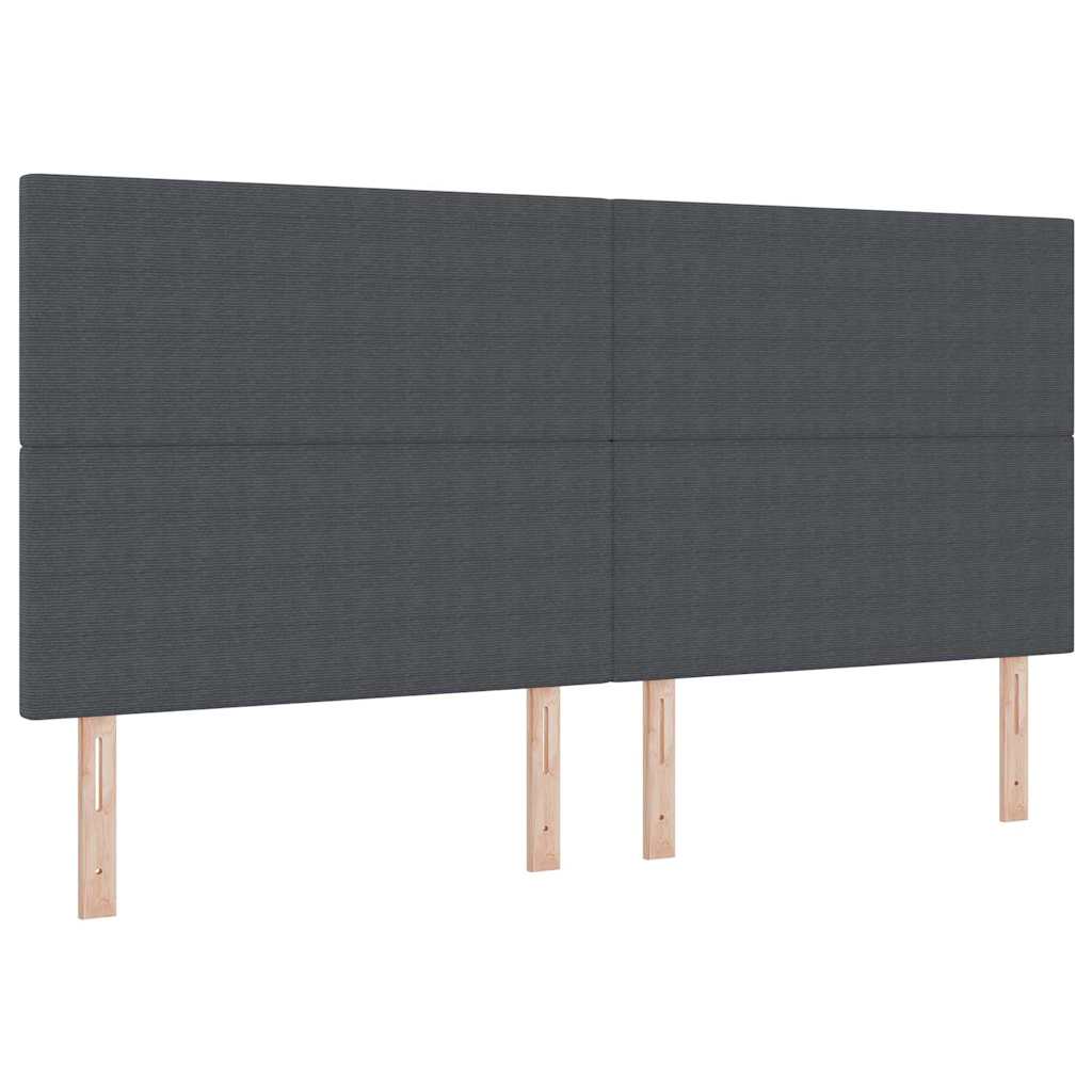 vidaXL Zagłówek Ciemnoszary 200 cm Tkanina sztruksowa