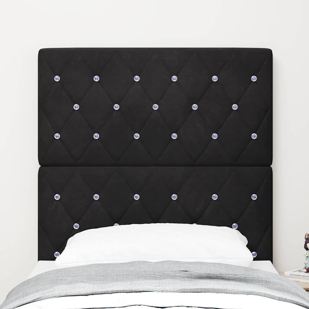 vidaXL Zagłówek Czarny 80 cm Aksamit