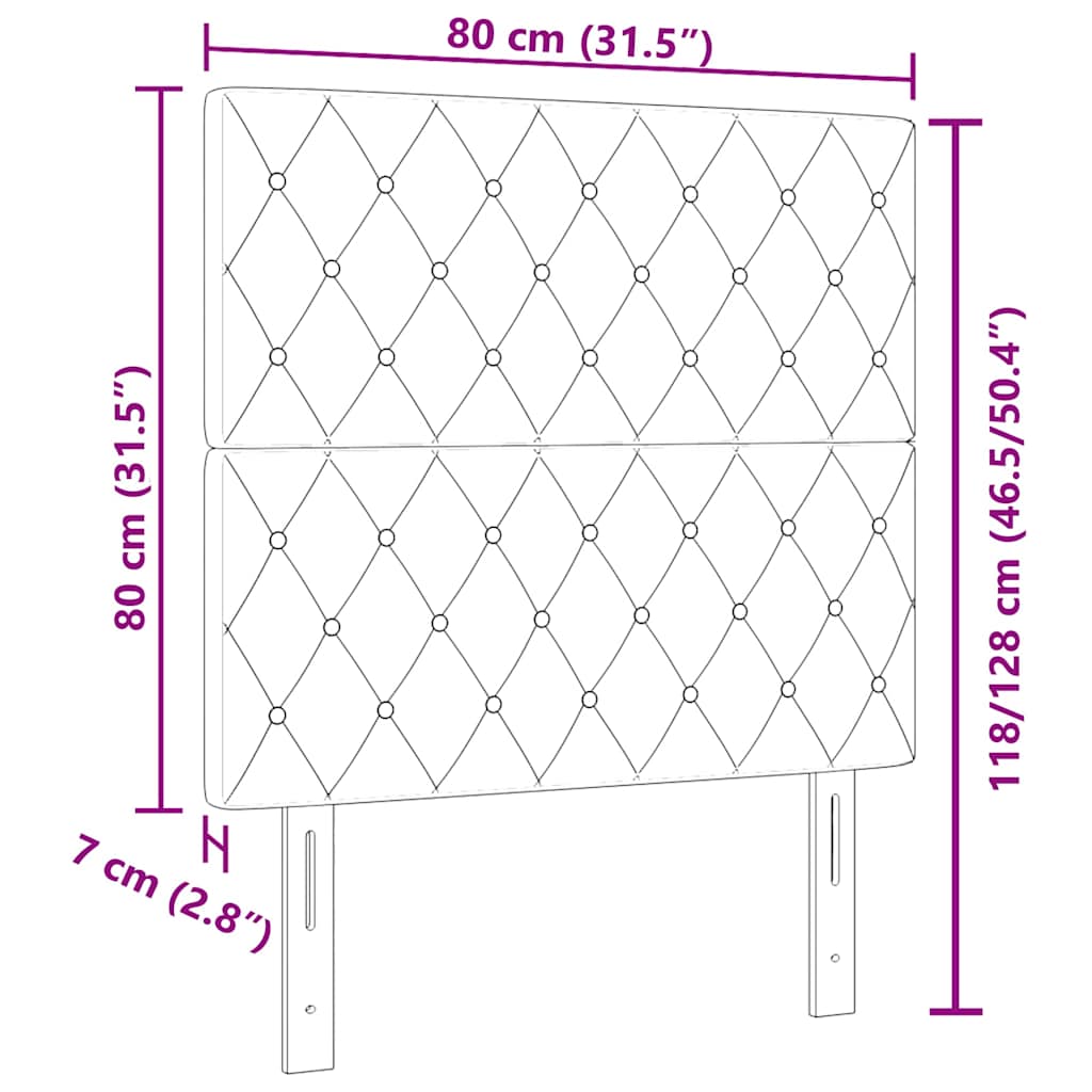 vidaXL Zagłówek Różowy 80 cm Aksamit