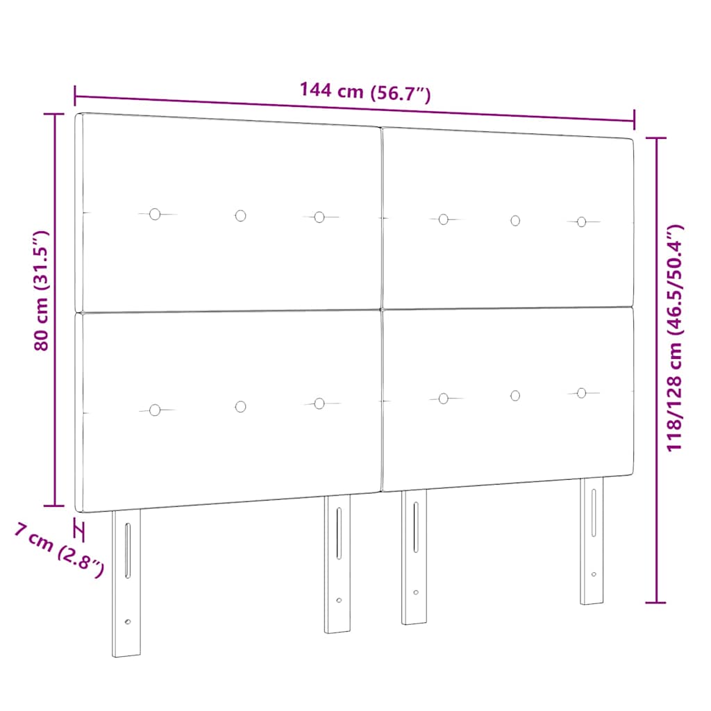 vidaXL Zagłówek Ciemnoszary 144 cm Aksamit
