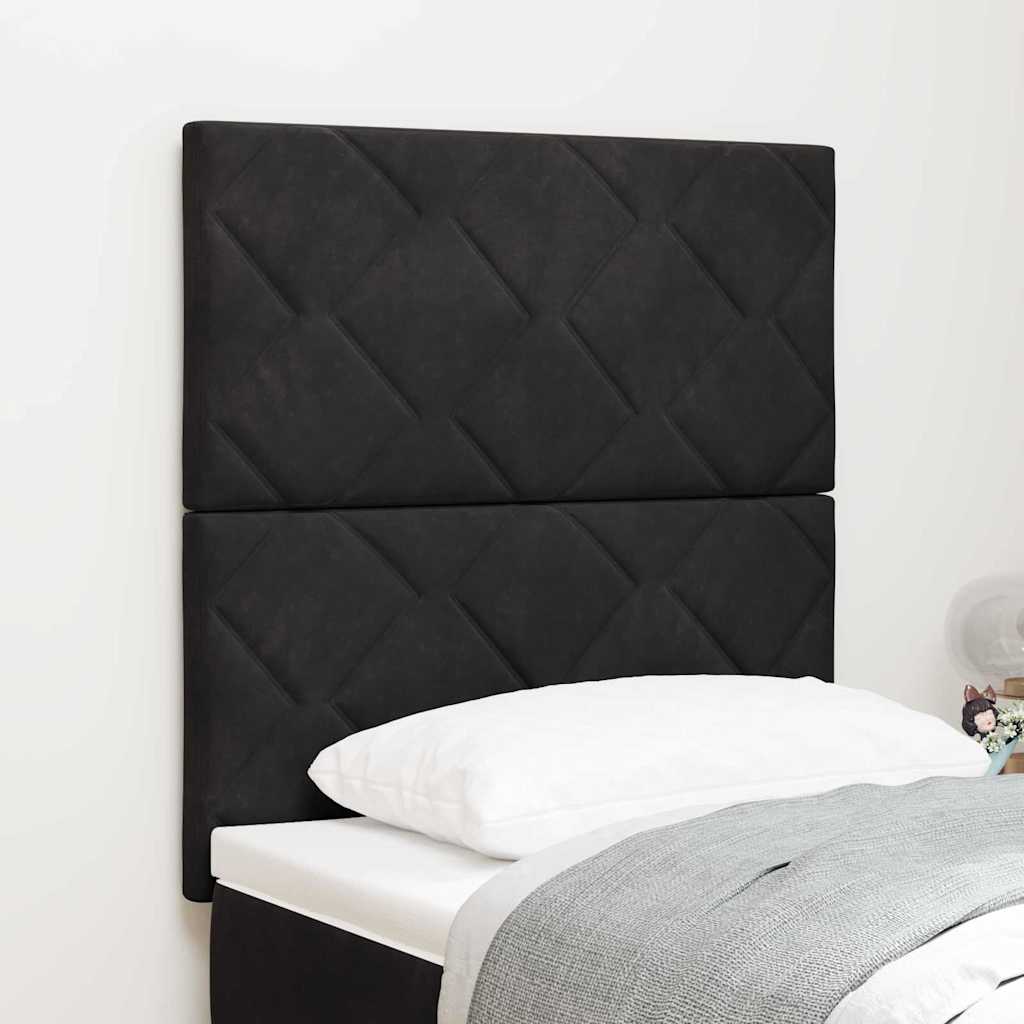 vidaXL Zagłówek Czarny 80 cm Aksamit
