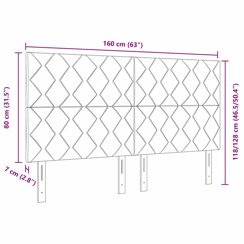 vidaXL Zagłówek Ciemny brąz 160 cm tkanina