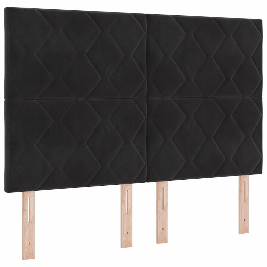 vidaXL Zagłówek Czarny 160 cm Aksamit