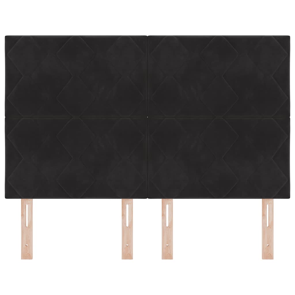 vidaXL Zagłówek Czarny 160 cm Aksamit