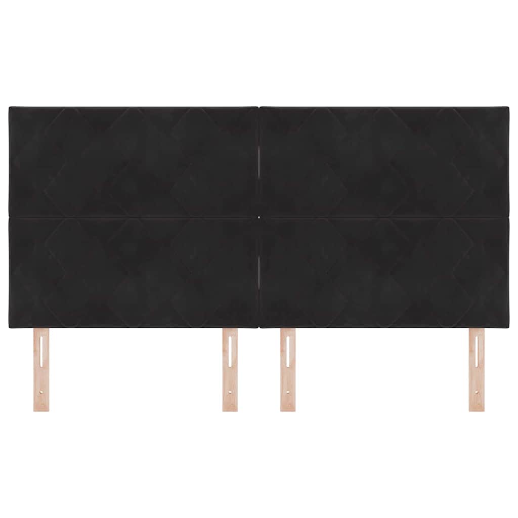 vidaXL Zagłówek Czarny 180 cm Aksamit