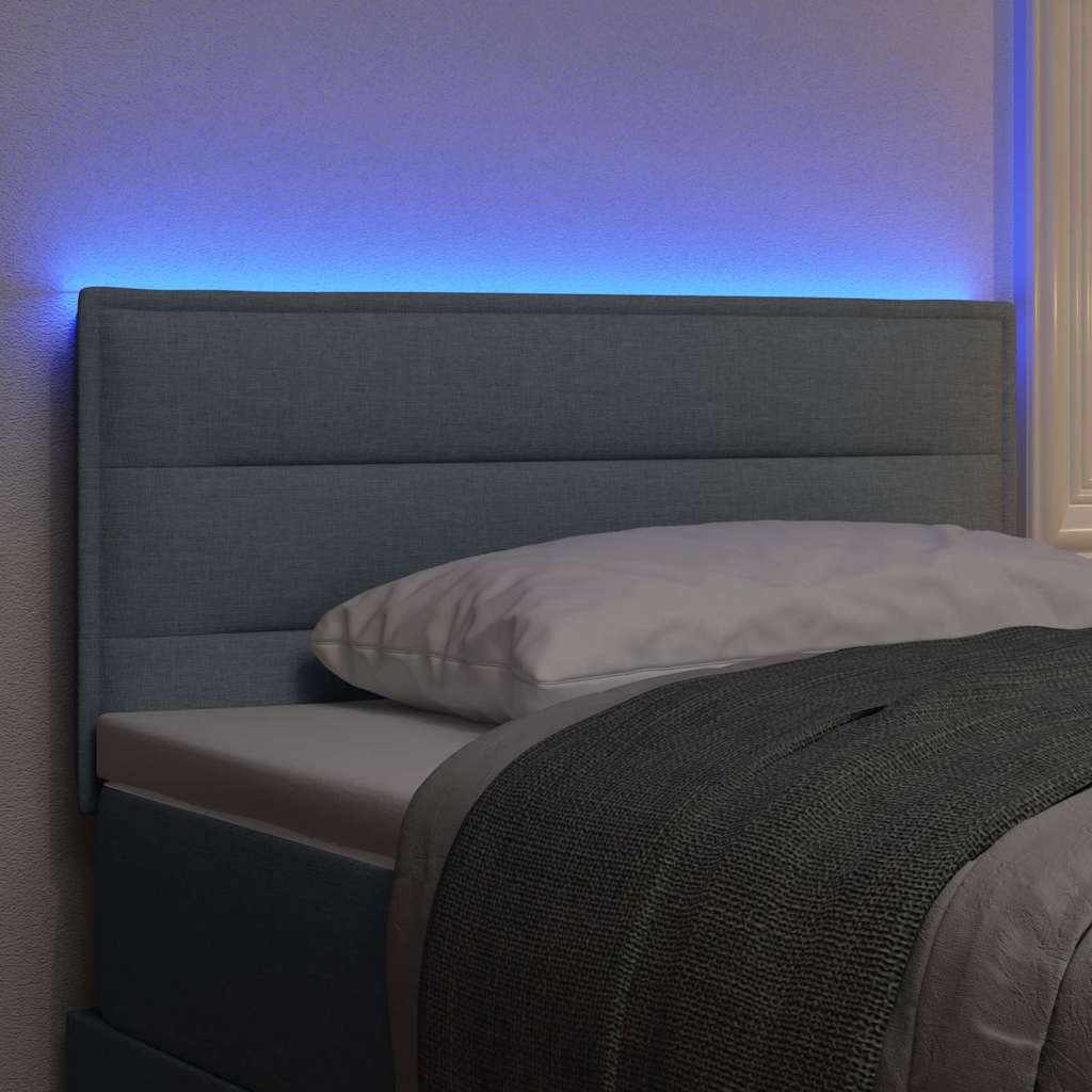 vidaXL Wezgłowie LED z paskami LED Jasnoszary 80 cm tkanina