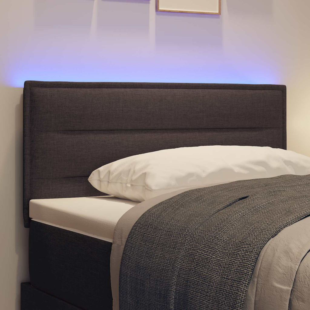 vidaXL Wezgłowie LED z paskami LED Ciemny brąz 80 cm tkanina