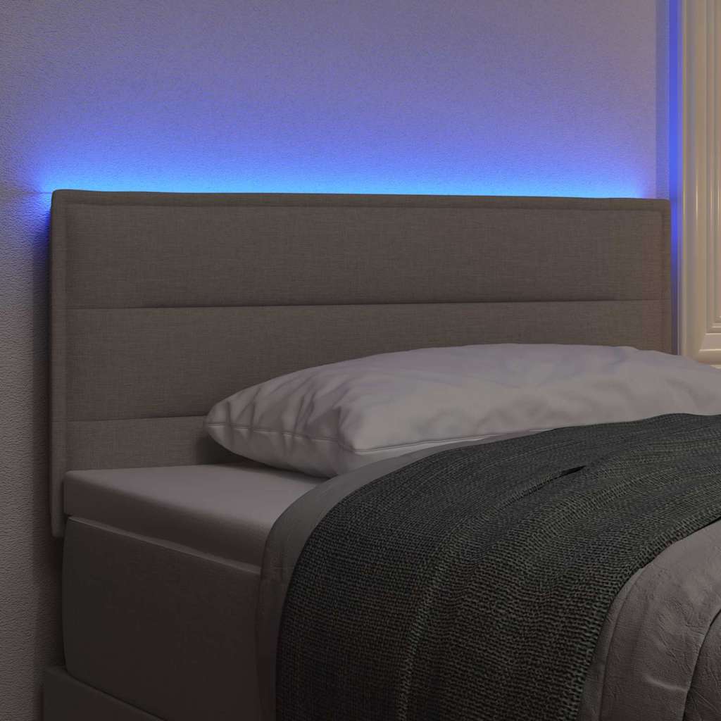 vidaXL Wezgłowie LED z paskami LED Ciemnoszary 80 cm tkanina