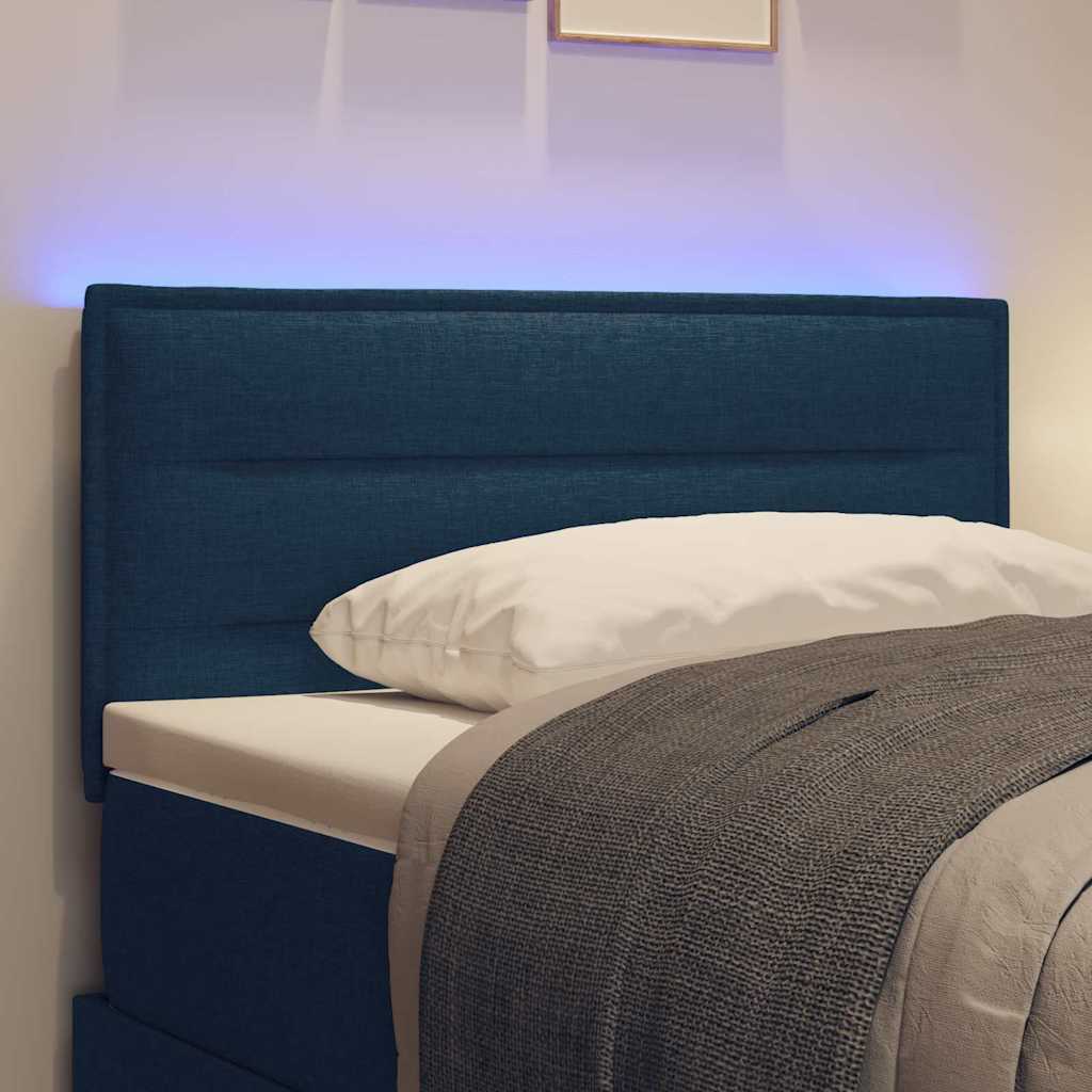 vidaXL Wezgłowie LED z paskami LED Niebieski 90 cm tkanina