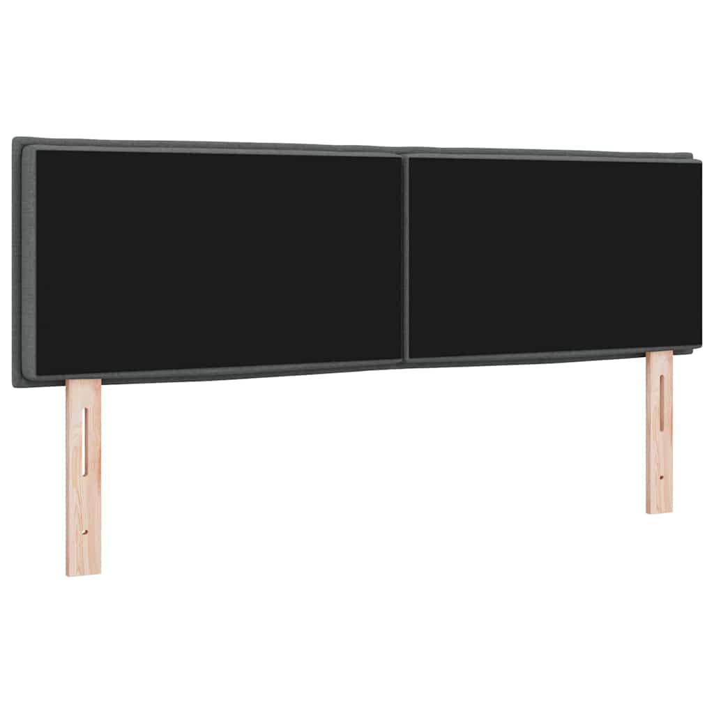 vidaXL Wezgłowie LED z paskami LED Ciemnoszary 144 cm tkanina