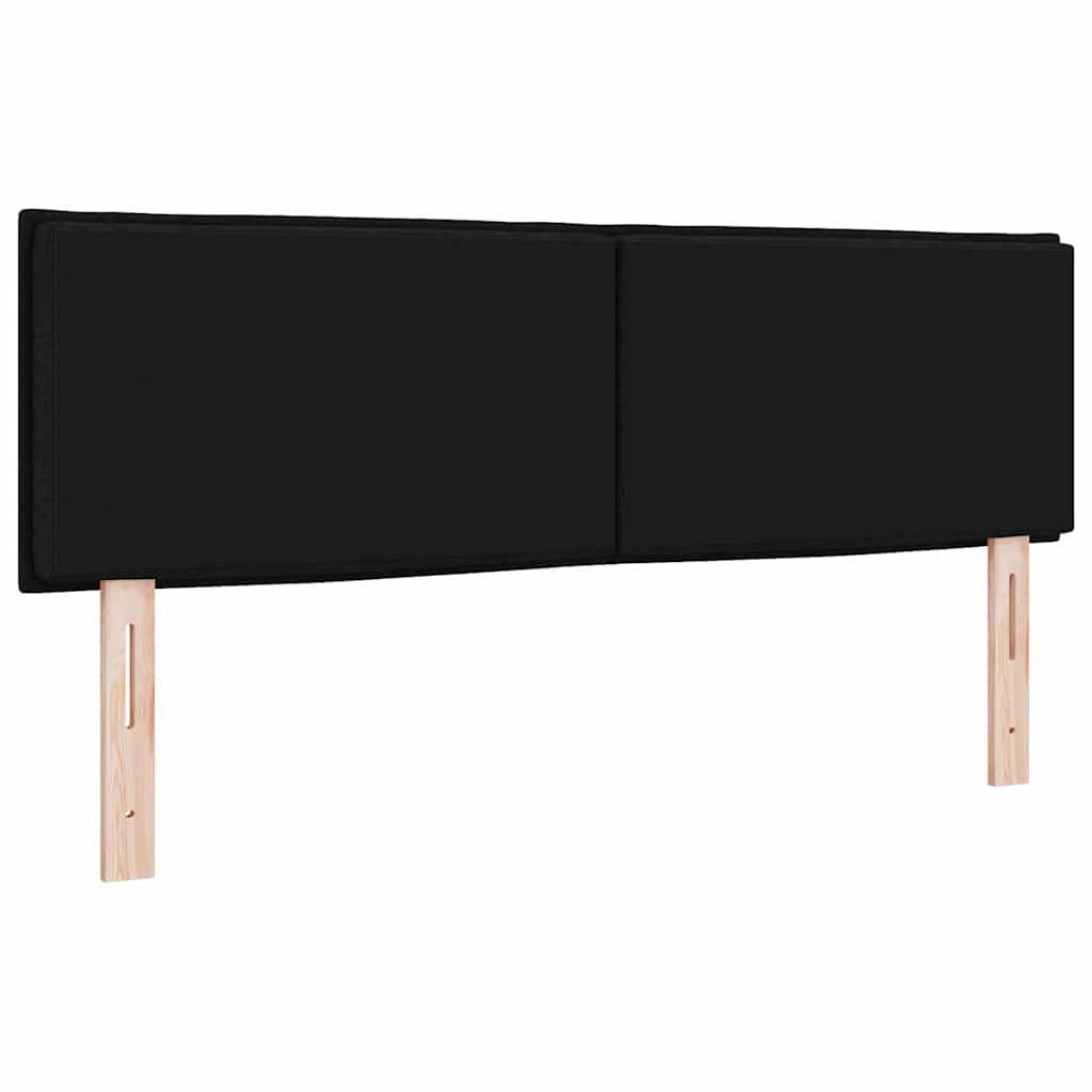 vidaXL Wezgłowie LED z paskami LED Z zagłówkiem Czarny 144 cm tkanina