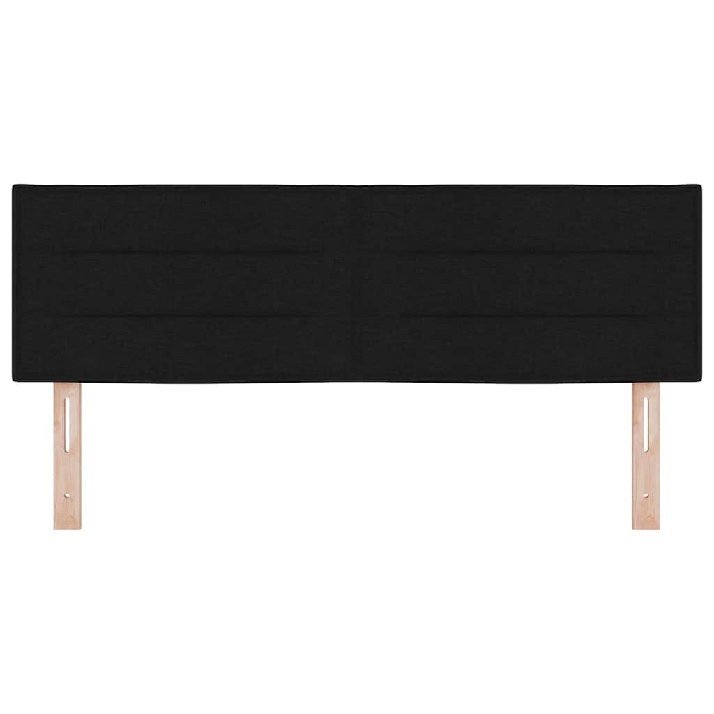 vidaXL Wezgłowie LED z paskami LED Z zagłówkiem Czarny 144 cm tkanina