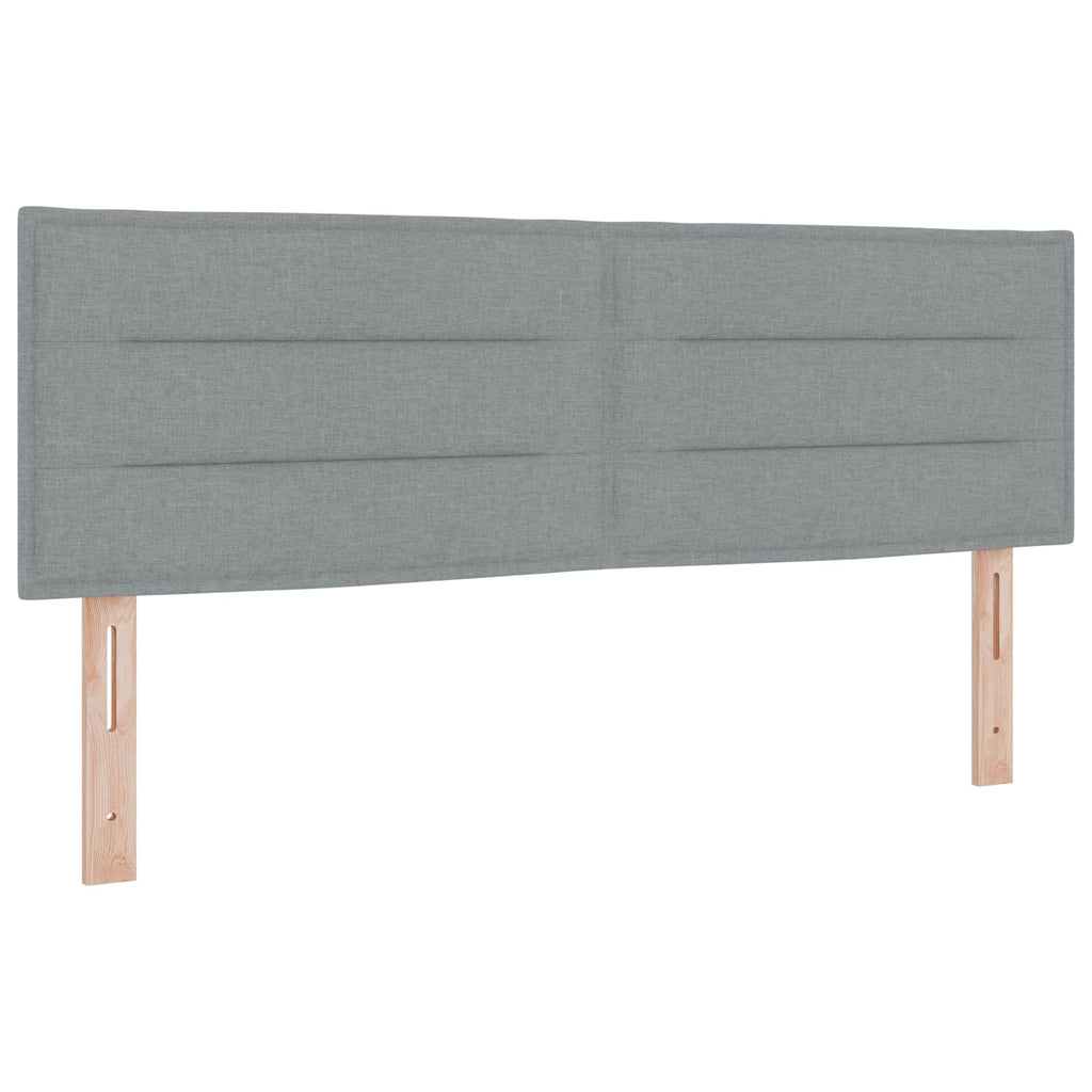 vidaXL Wezgłowie LED z paskami LED Jasnoszary 160 cm tkanina