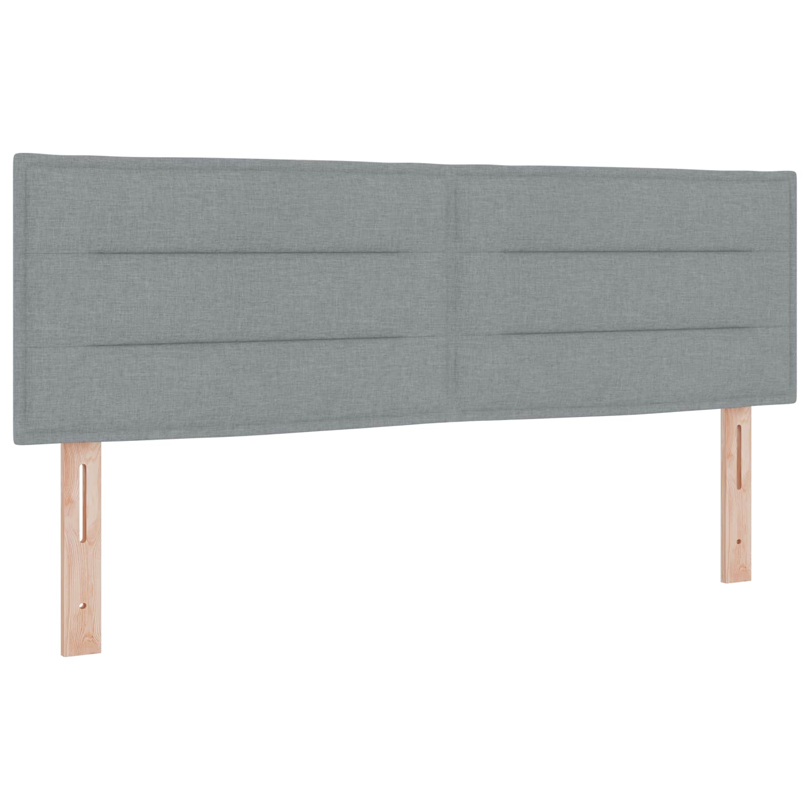 vidaXL Wezgłowie LED z paskami LED Jasnoszary 160 cm tkanina