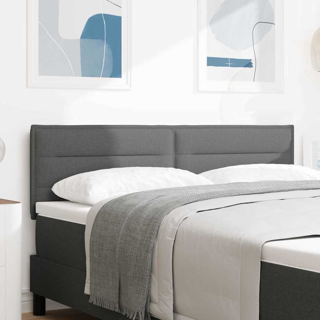 vidaXL Wezgłowie LED z paskami LED Ciemnoszary 160 cm tkanina