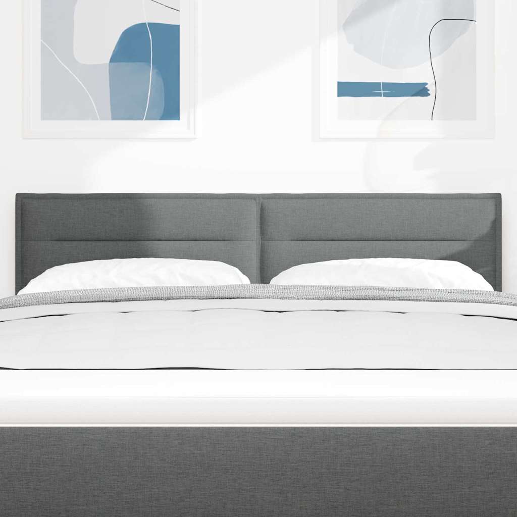 vidaXL Wezgłowie LED z paskami LED Ciemnoszary 160 cm tkanina
