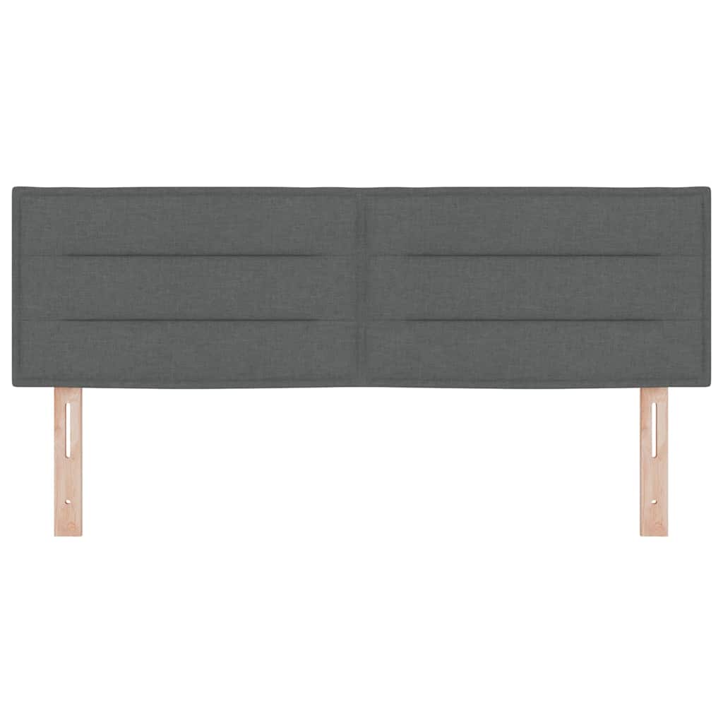 vidaXL Wezgłowie LED z paskami LED Ciemnoszary 160 cm tkanina
