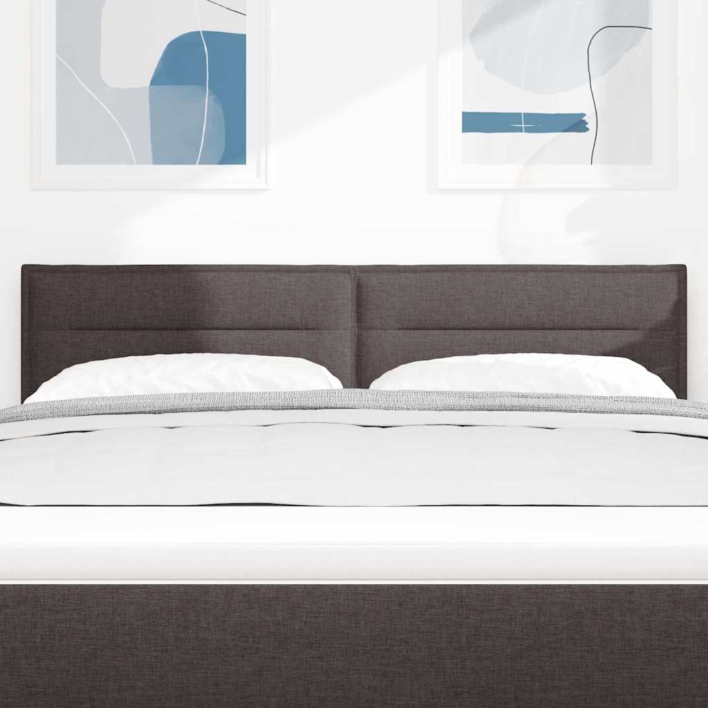 vidaXL Wezgłowie LED z paskami LED Ciemny brąz 160 cm tkanina