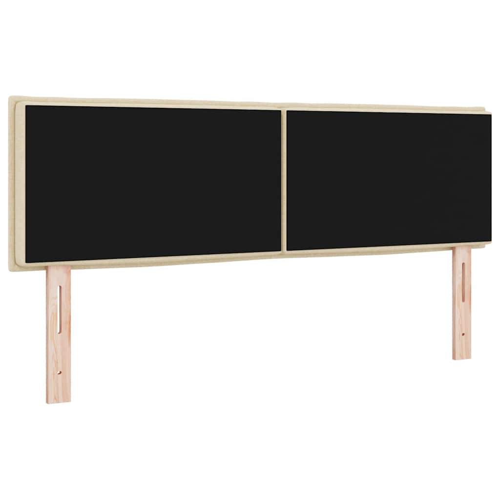 vidaXL Wezgłowie LED z paskami LED Z zagłówkiem Kremowy 160 cm tkanina