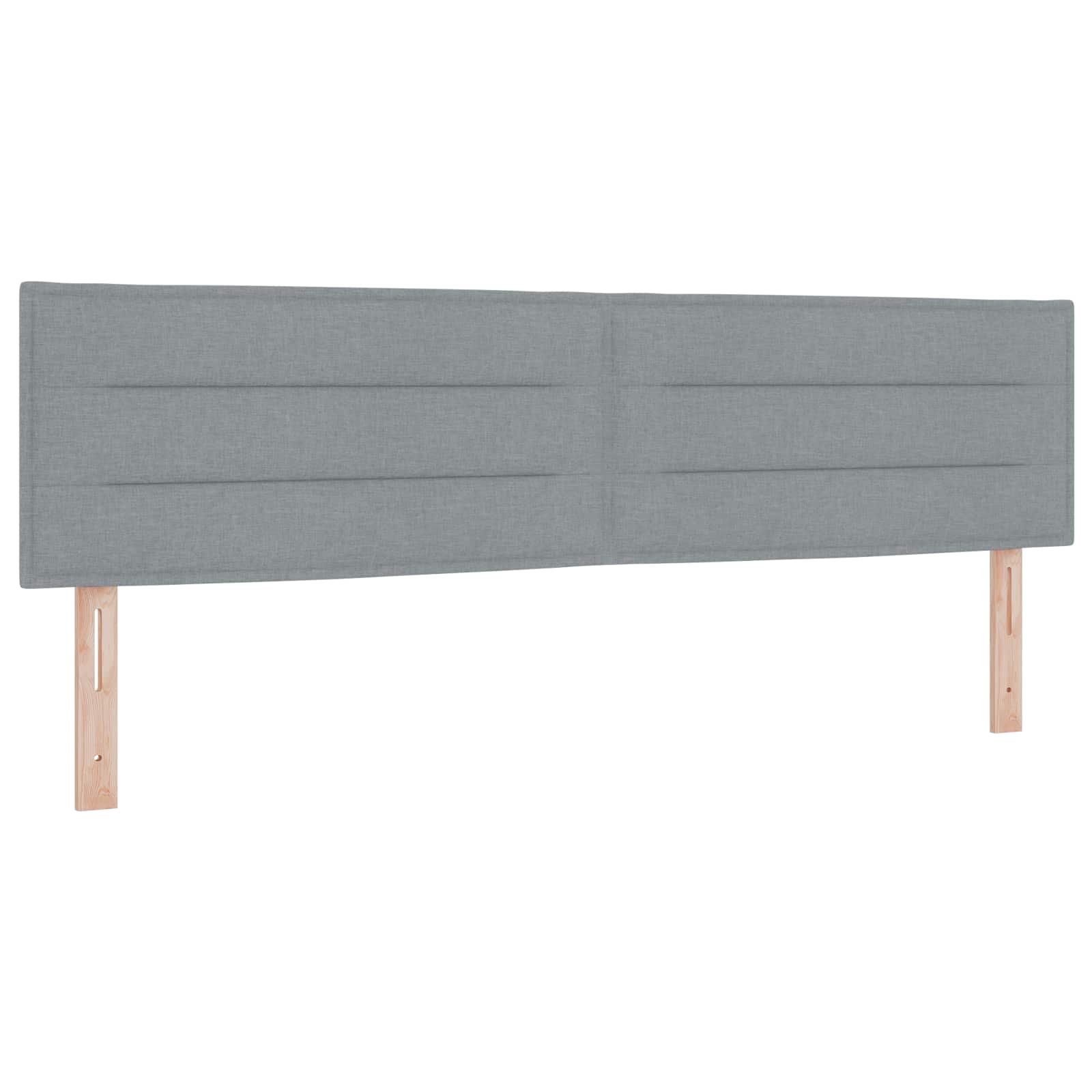 vidaXL Wezgłowie LED z paskami LED Jasnoszary 180 cm tkanina