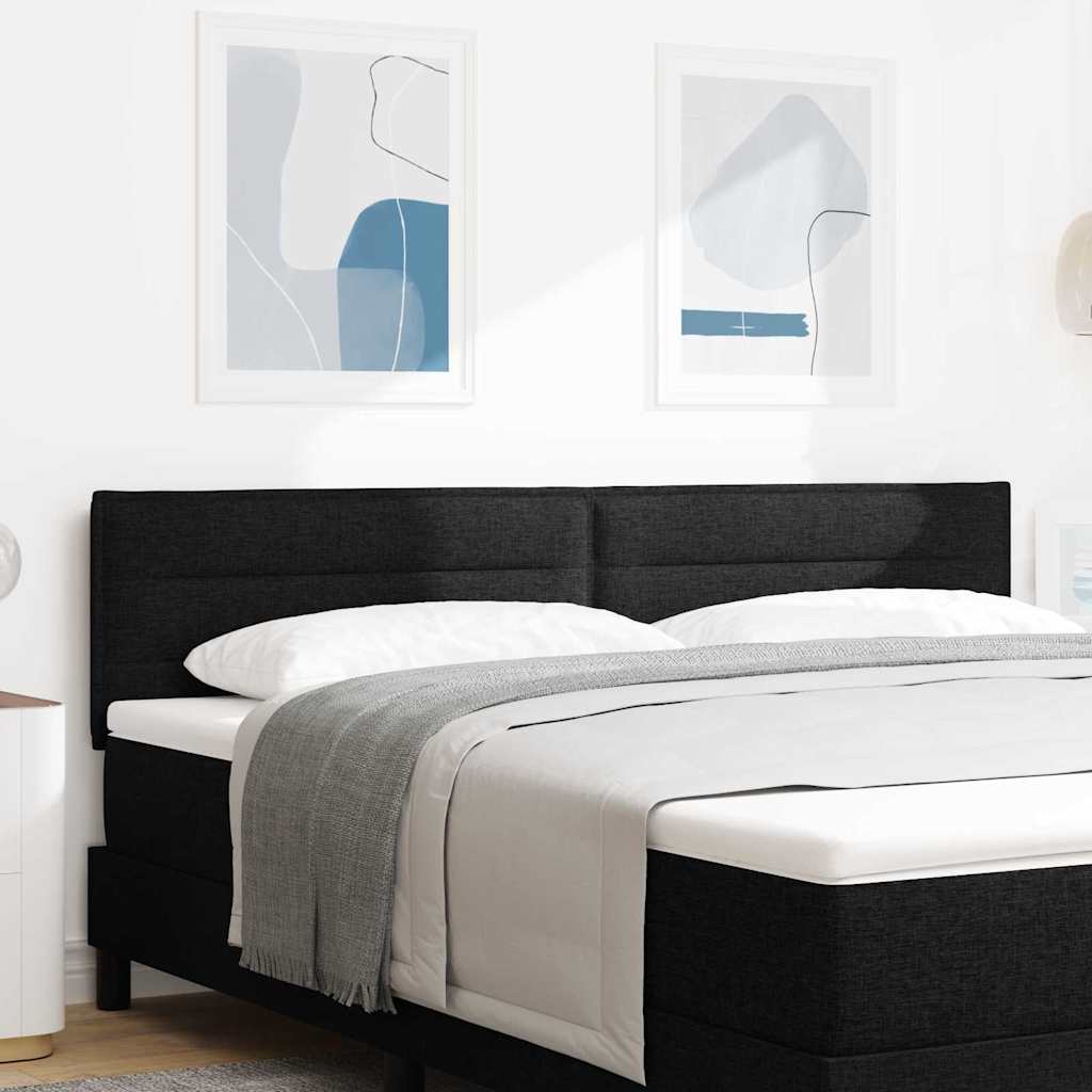 vidaXL Wezgłowie LED z paskami LED Z zagłówkiem Czarny 180 cm tkanina