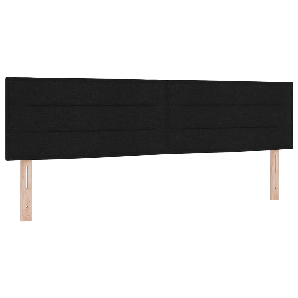 vidaXL Wezgłowie LED z paskami LED Z zagłówkiem Czarny 180 cm tkanina