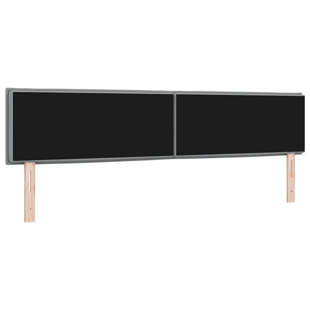 vidaXL Wezgłowie LED z paskami LED Jasnoszary 200 cm tkanina