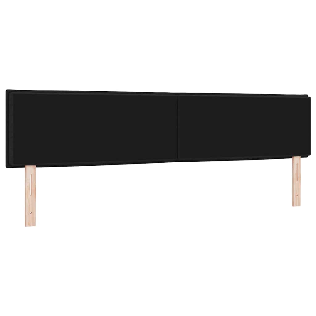 vidaXL Wezgłowie LED z paskami LED Z zagłówkiem Czarny 200 cm tkanina