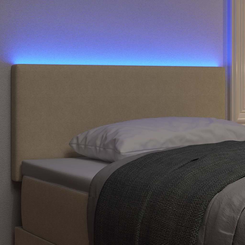 vidaXL Wezgłowie LED Szary zielony 80 cm Tkanina sztruksowa