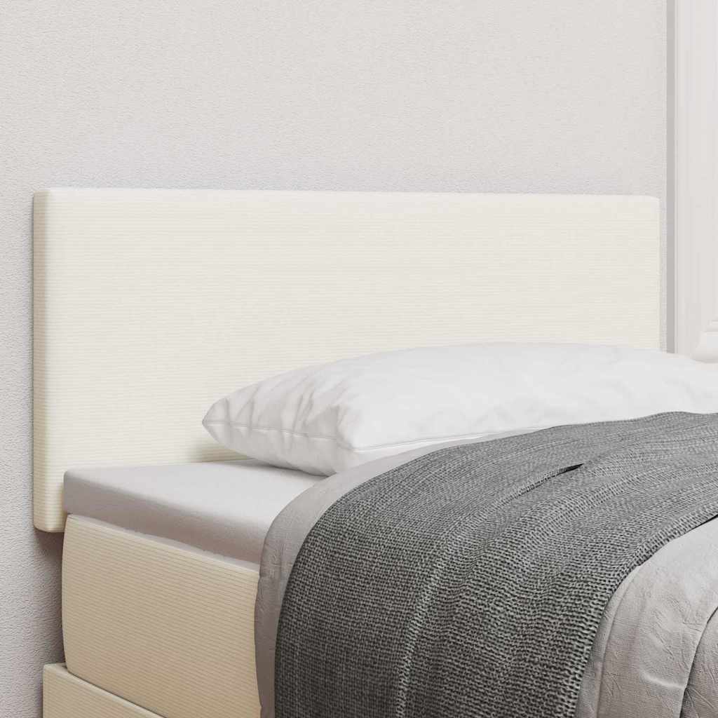 vidaXL Wezgłowie LED z paskami LED Kremowy 100 cm Tkanina sztruksowa