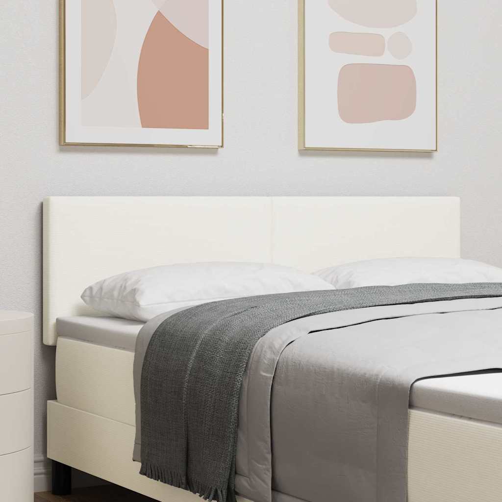 vidaXL Wezgłowie LED z paskami LED Kremowy 160 cm Tkanina sztruksowa