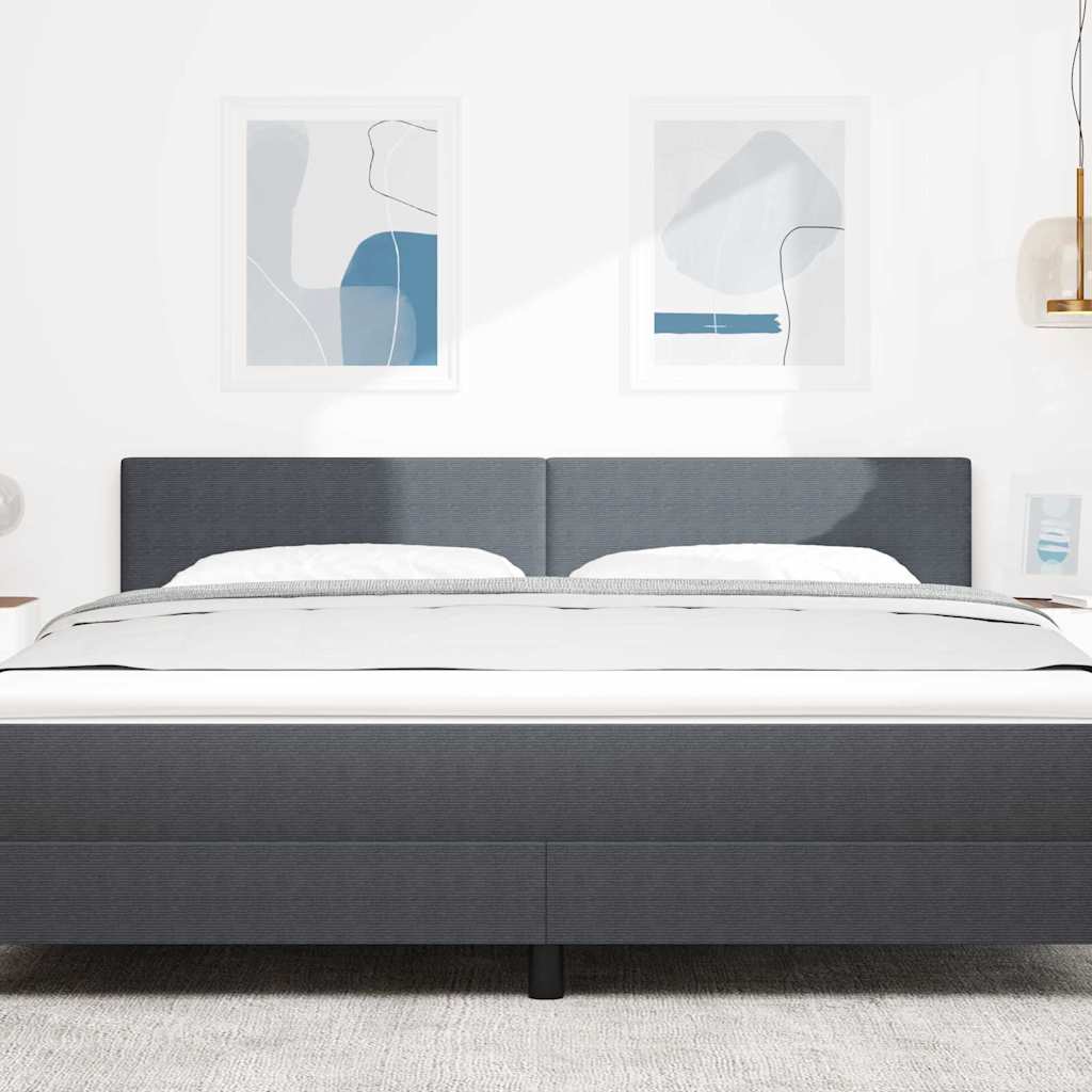 vidaXL Wezgłowie LED Ciemnoszary 180 cm Tkanina sztruksowa