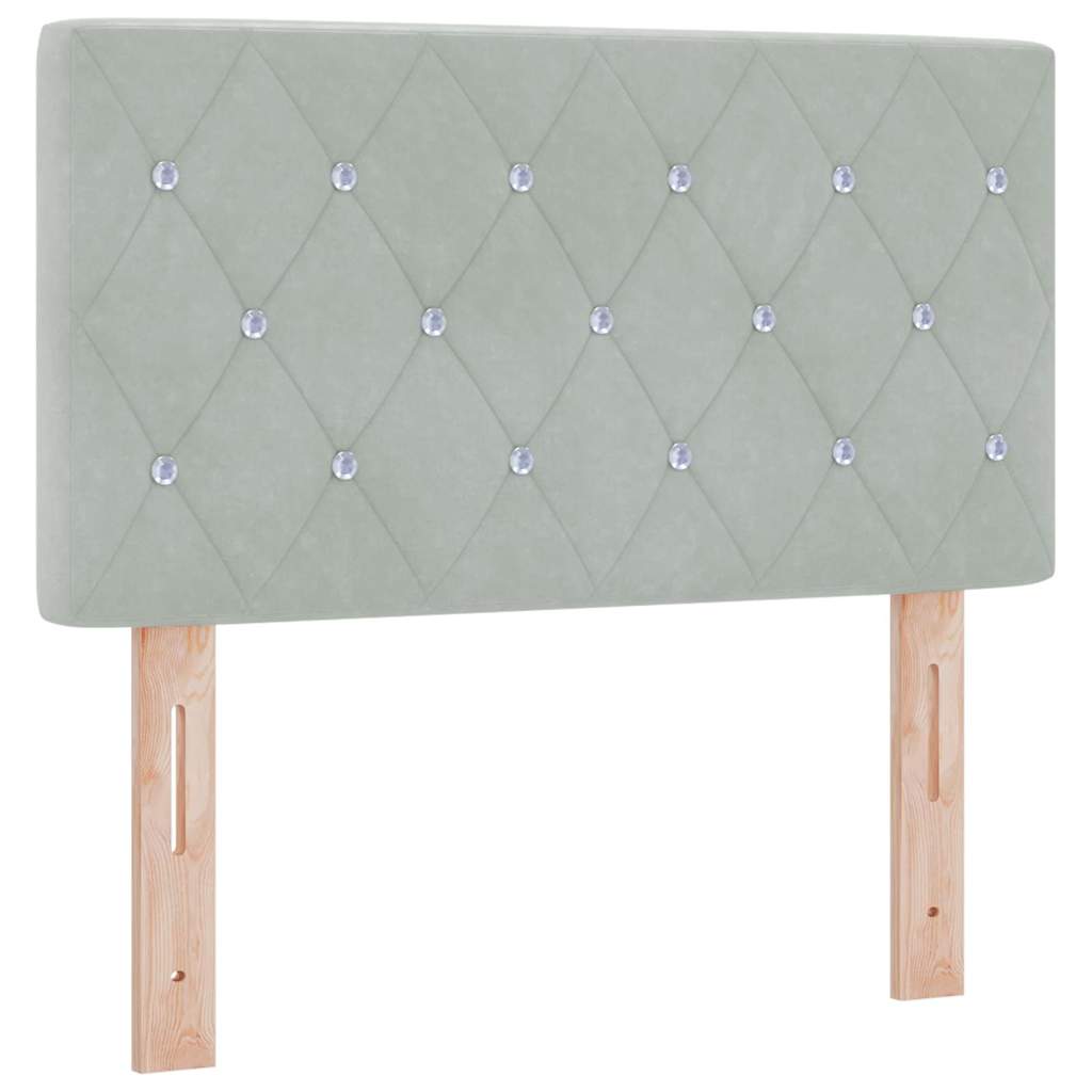 vidaXL Wezgłowie LED z paskami LED Jasnoszary 80 cm Aksamit