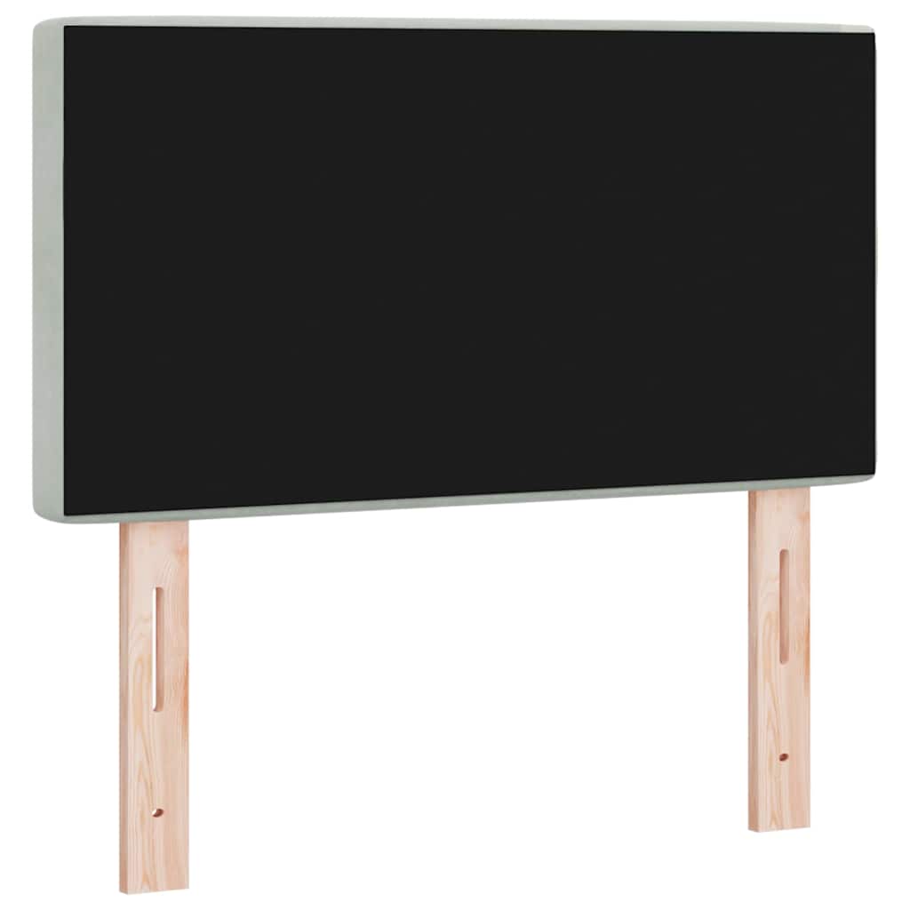 vidaXL Wezgłowie LED z paskami LED Jasnoszary 80 cm Aksamit
