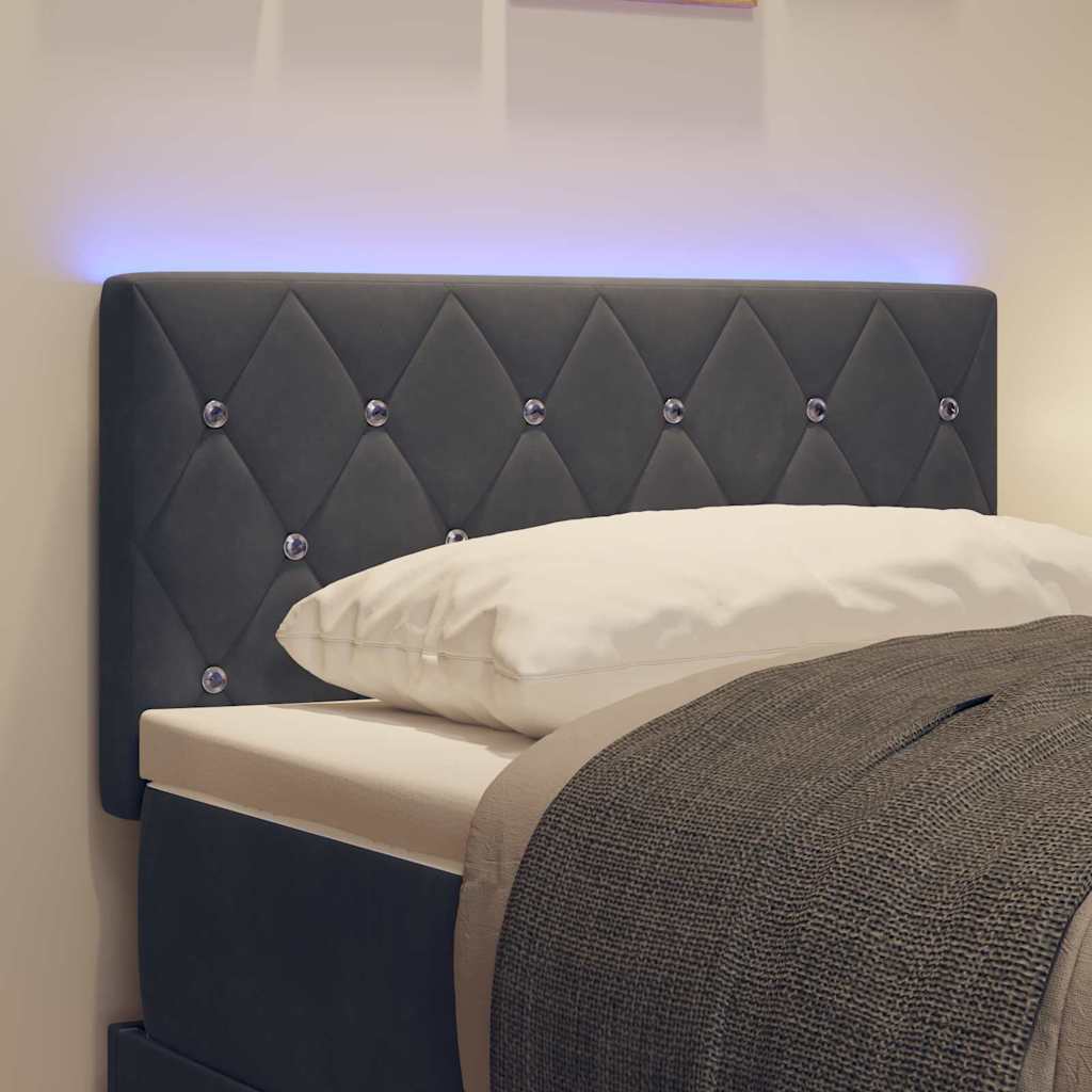 vidaXL Wezgłowie LED z paskami LED Ciemnoszary 80 cm Aksamit